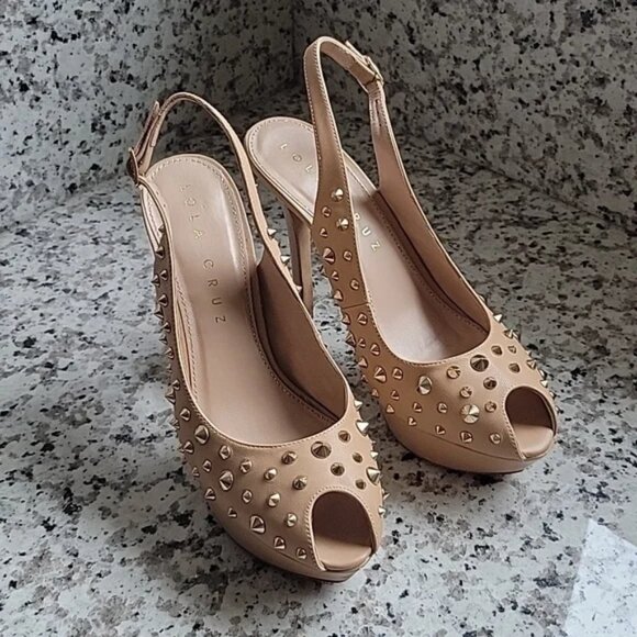 Lola Cruz Slingbacks with spike accent detail EU sz 40 US sz 10 - Picture 8 of 16